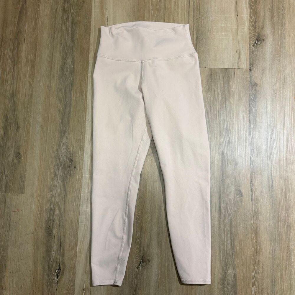 Alo Yoga High Waist Pink Airbrush Leggings Sz M Pilates Quiet Luxury Athleisure